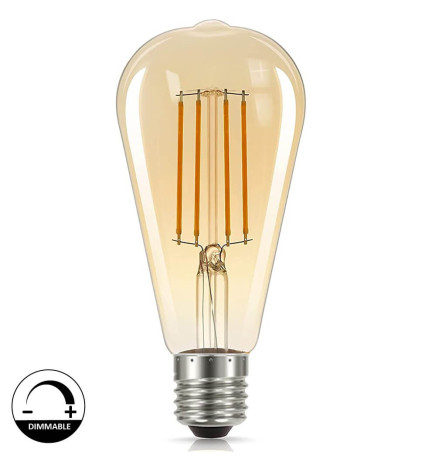 Bombilla LED Filamento Vintage 7W E27 Gold ST64 - Dimmable