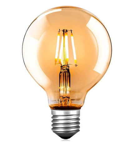 LED lyspære E27 7W G125 Vintage Filament - dimmbart