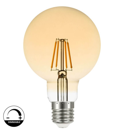 7W LED Lampe E27 Glühfaden Vintage G125 - Dimmbar