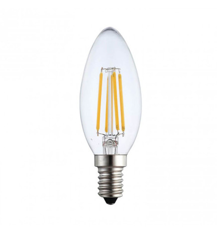 Bombilla LED Filamento Vela 4W E14 C35