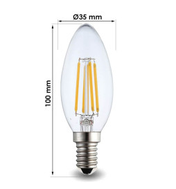 Ampoule LED Bougie Filament 4W E14 C35