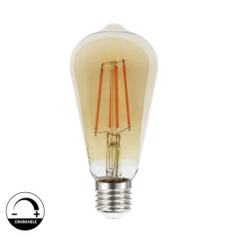 LED-lampa 7W E27 Filament Vintage Gold ST64 - dimbar