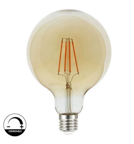 LED-pære E27 7W G125 Vintage Filament - Dæmpbar