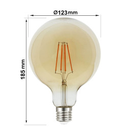7W LED Lampe E27 Glühfaden Vintage G125 - Dimmbar