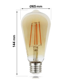 LED-pære 7W E27 Filament Vintage Gold ST64 - Dæmpbar