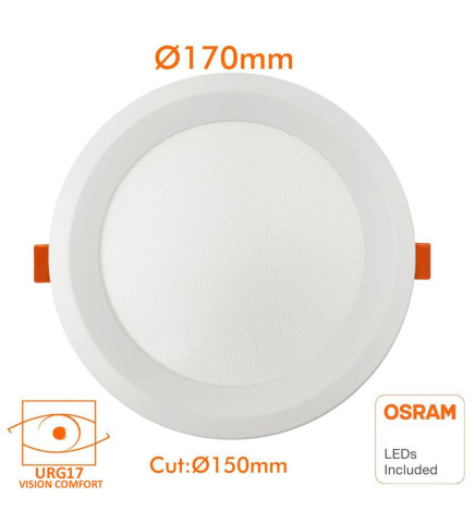 LED Downlight 16W Sirkulære - OSRAM CHIP DURIS E 2835 - CCT - UGR19