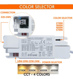 Encastrável 24W Circular - OSRAM CHIP DURIS E 2835 - CCT -  UGR19