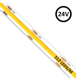 LED COB Streifen  24V | 512 LED/m | 5m | FLIP CHIP | 1650Lm |11W/M | CRI90 | IP20 | SPEZIELL FÜR LEBENSMITTEL