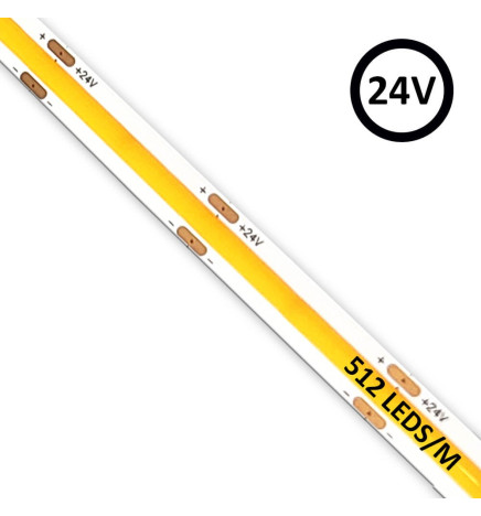 LED-Nauhat COB 24V | 512 LED/m | 5m | FLIP CHIP | 1650Lm | 11W/M | CRI90 | IP20 | ERITYINEN RUOKA