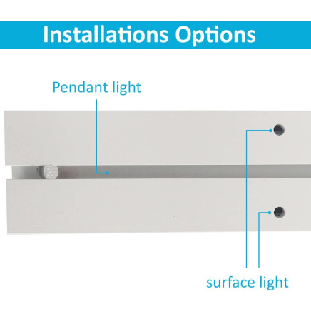 Perfil Aluminio - Blanco - POSTDAM - Difusor Micro Prisma UGR17 -2 Metros - Regleta + Colgante