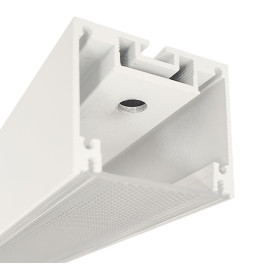 Aluminiumprofil -  Weiß – POTSDAM – UGR 17 Mikroprisma-Diffusor – 2 Meter –Deckenaufbauleuchte + Pendelleuchte