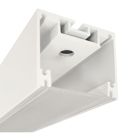 Perfil Aluminio - Blanco - POSTDAM - Difusor Micro Prisma UGR17 -2 Metros - Regleta + Colgante