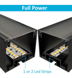 Profilé Aluminium - Noir - POSTDAM - UGR17 Diffuseur Micro Prisme -2 Mètres - Réglette + Suspension