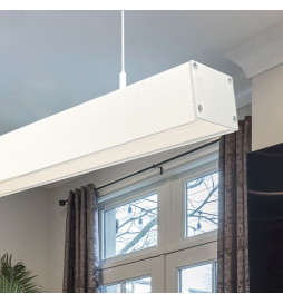 Profilé Aluminium - Blanc - POSTDAM - UGR17 Diffuseur Micro Prisme -2 Mètres - Réglette + Suspension