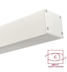 Aluminiumsprofil - Hvid - POTSDAM - UGR 17 Micro Prism Diffuser -2 Meter -Overflademonteret loftslampe + pendel