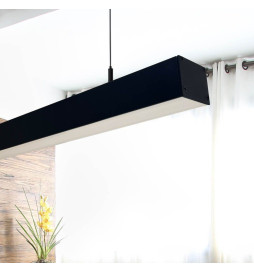 Aluminum Profile- Black - POSTDAM - UGR17 Micro Prism Diffuser -2 Meters - Batten + Pendant