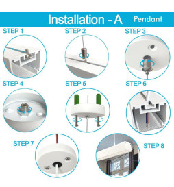 Profilé Aluminium - Blanc - POSTDAM - UGR17 Diffuseur Micro Prisme -2 Mètres - Réglette + Suspension