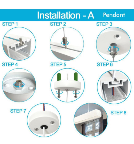 Perfil Aluminio - Blanco - POSTDAM - Difusor Micro Prisma UGR17 -2 Metros - Regleta + Colgante