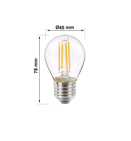 LED-lamppu Hehkulanka 4W E27 G45