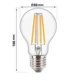Lâmpada LED Filamento 8W E27 A60