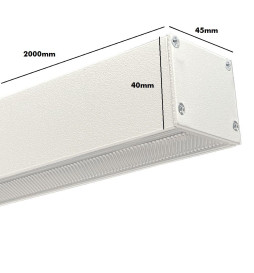 Aluminum Profile- White - POSTDAM - UGR17 Micro Prism Diffuser -2 Meters - Batten + Pendant