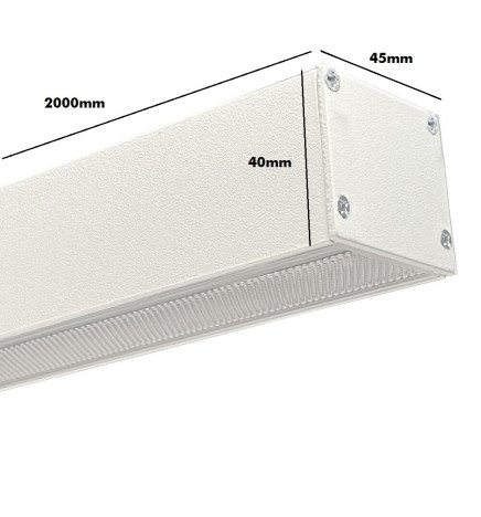 Aluminum Profile- White - POSTDAM - UGR17 Micro Prism Diffuser -2 Meters - Batten + Pendant