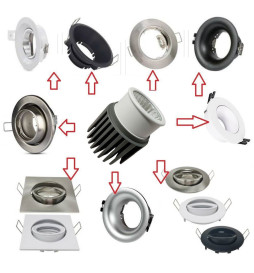 Módulo LED 12W GU10 / MR16 para Aro Downlight - CRI+92