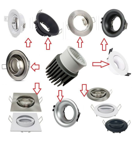 LED-modul - 12W - GU10 / MR16 til Ring Downlight - CRI+92