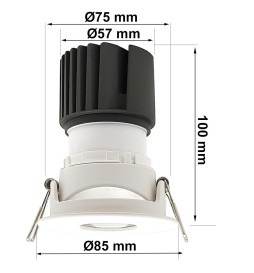 Encastré LED 15W - Orientable -BLANC TECHNIQUE - CRI+92 - UGR13