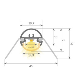 Lampe linéaire Suspension - VIENA NOIR - 0,5m - 1m - 1,5m - 2m - IP20