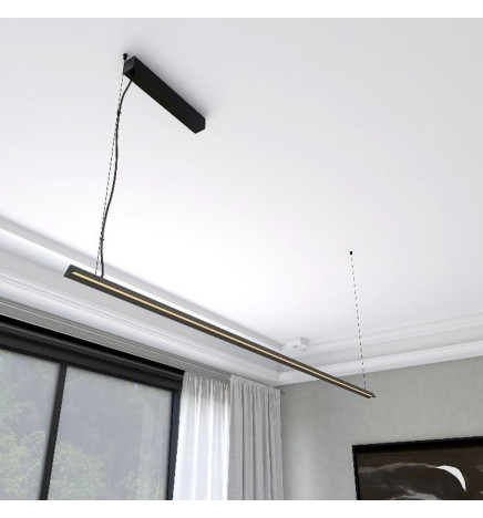 Lâmpada linear Pendente - VIENA PRETO - 0,5m - 1m - 1,5m - 2m - IP20