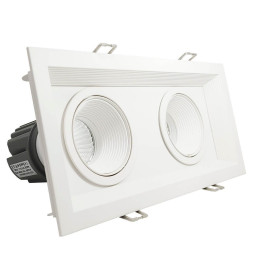 LED Downlight 30W - Schwenkbar - WEISS Doppelt - CRI+92 - UGR13