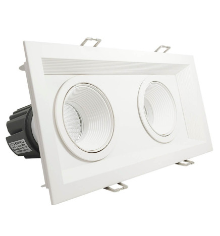 LED Downlight  30W - Justerbar - HVIT Dobbelt - CRI+92 - UGR13