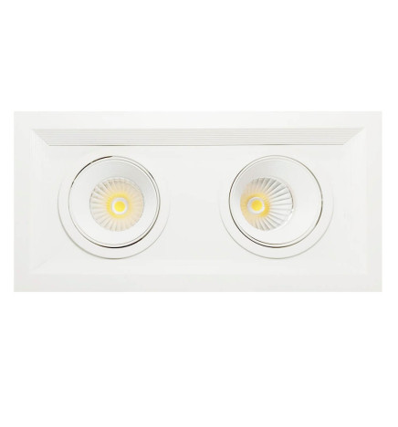 30W LED Downlight - Adjustable - WHITE Double- CRI+92 - UGR13