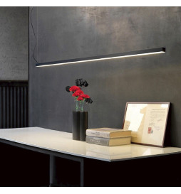 Profilé Aluminium - Noir - POSTDAM - UGR17 Diffuseur Micro Prisme -2 Mètres - Réglette + Suspension