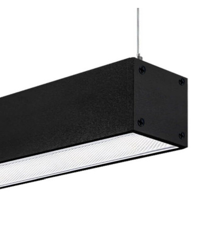 Aluminiumprofil -  Schwarz – POTSDAM – UGR 17 Mikroprisma-Diffusor – 2 Meter –Deckenaufbauleuchte + Pendelleuchte