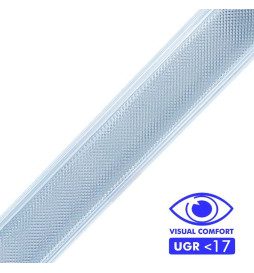 Aluminiumprofil -  Weiß – POTSDAM – UGR 17 Mikroprisma-Diffusor – 2 Meter –Deckenaufbauleuchte + Pendelleuchte