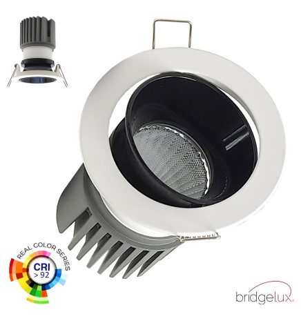 LED-alasvalo - 15W  - Säädettävä - VALKOINEN - MUSTA - CRI+92 - UGR13