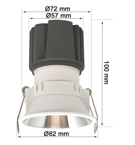 15W LED Downlight -  CHROME - CIRCULAR - CRI+92 - UGR13