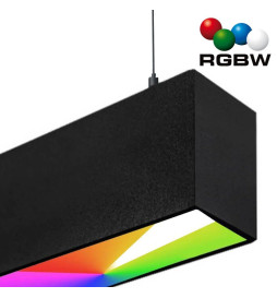 Lampada lineare Sospensione LED RGB+WITE  - MONACO DI BAVIERA SLIM NERO - 0.5m - 1m - 1.5m - 2m - IP54
