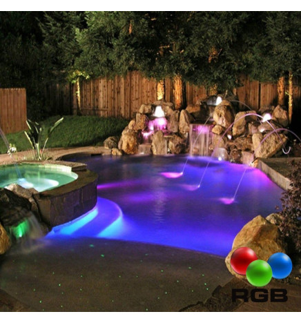 Lámpara LED Sumergible DC12V - 12W - IP68 - RGB