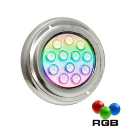 Undervanns LED Spots  RGB - 36W - DC12V - IP68 - Rustfritt stål
