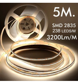 Fita LED 24V | 238xLED/m | 5m | SMD2835 | 2200Lm | 20W/M | IP20