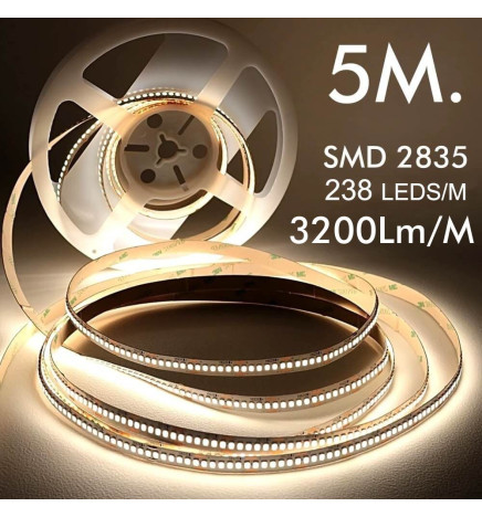 Fita LED 24V | 238xLED/m | 5m | SMD2835 | 2200Lm | 20W/M | IP20