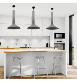 Pendant Lamp - Circular - DARK - Concrete - for E14