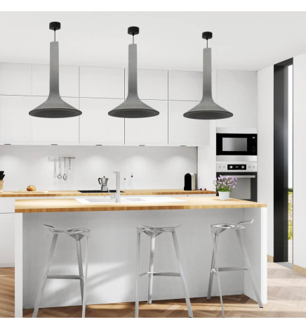 Pendant Lamp - Circular - DARK - Concrete - for E14