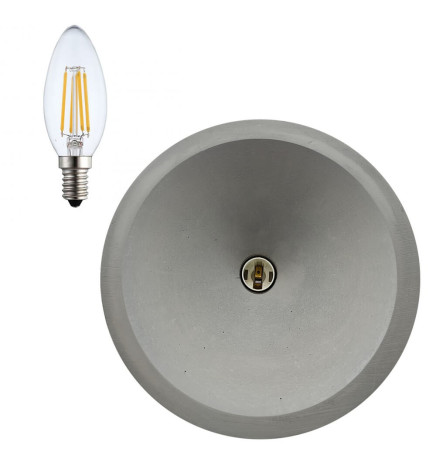 Hängande lampa - Cirkulär - MÖRK - Betong - för E14