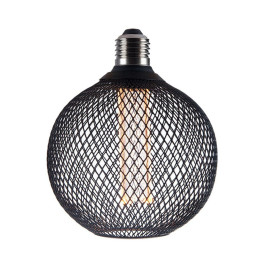 LED-pære - Moderne sort metal - 4W - E27 - G125 - Dæmpbar