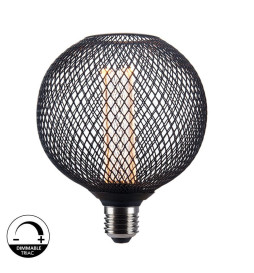 LED-pære - Moderne sort metal - 4W - E27 - G125 - Dæmpbar