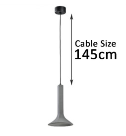 Hängande lampa - Cirkulär - MÖRK - Betong - för E14